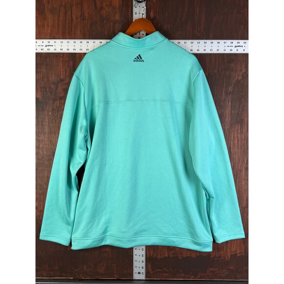 Adidas Club Golf 1/4 Zip Pullover Activewear Lightweight Semi Mint Rush Mens 2XL - Picture 8 of 9